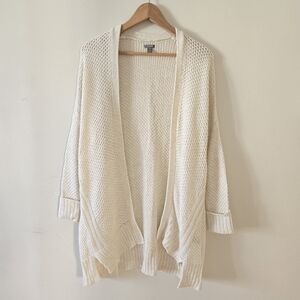 BNWOT aerie Women's long Cream drapey waterfall crochet cardigan XS/S